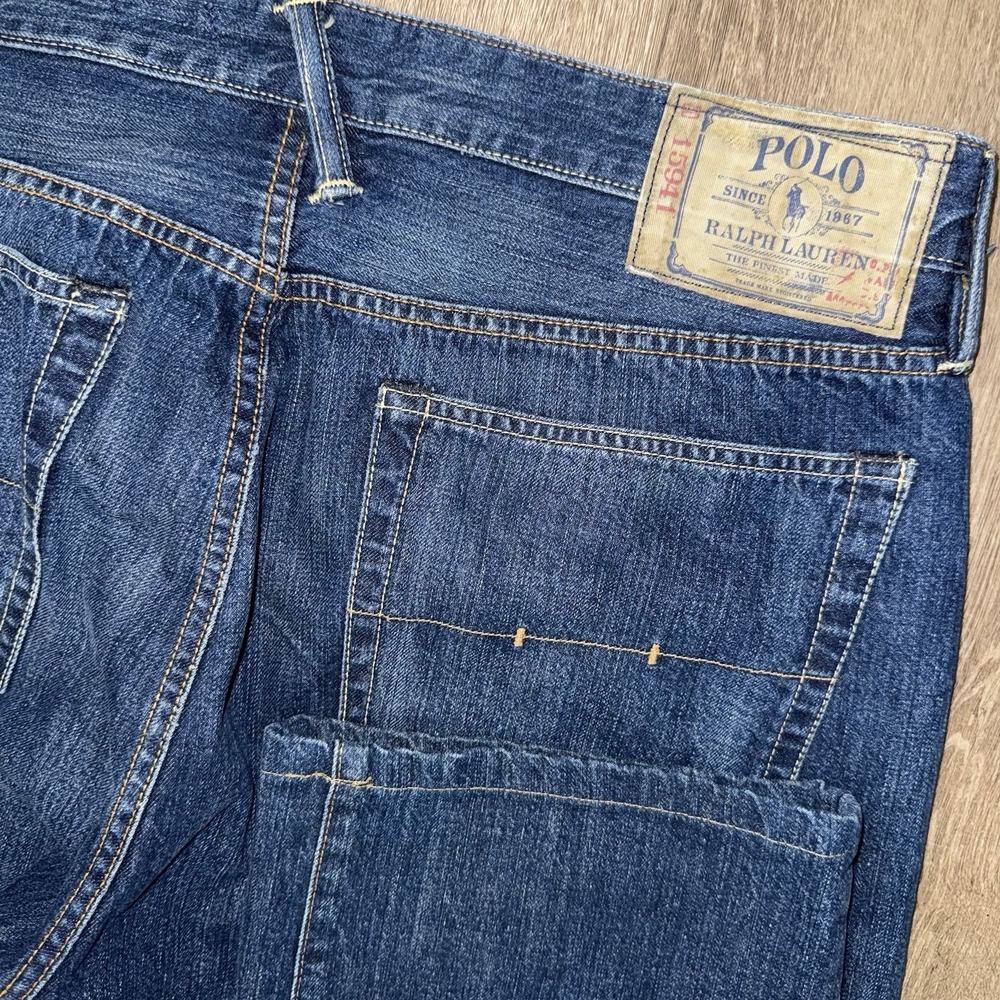 Polo Ralph Lauren The Vintage Relaxed Straight Jeans Men's 36x30 Dark Blue Wash
